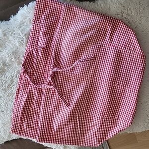 Pottery Barn Kids Red and White Check Gingham Sabrina Basket Liners - Large